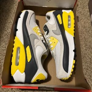 Nike Air Max White and Yellow Sneakers